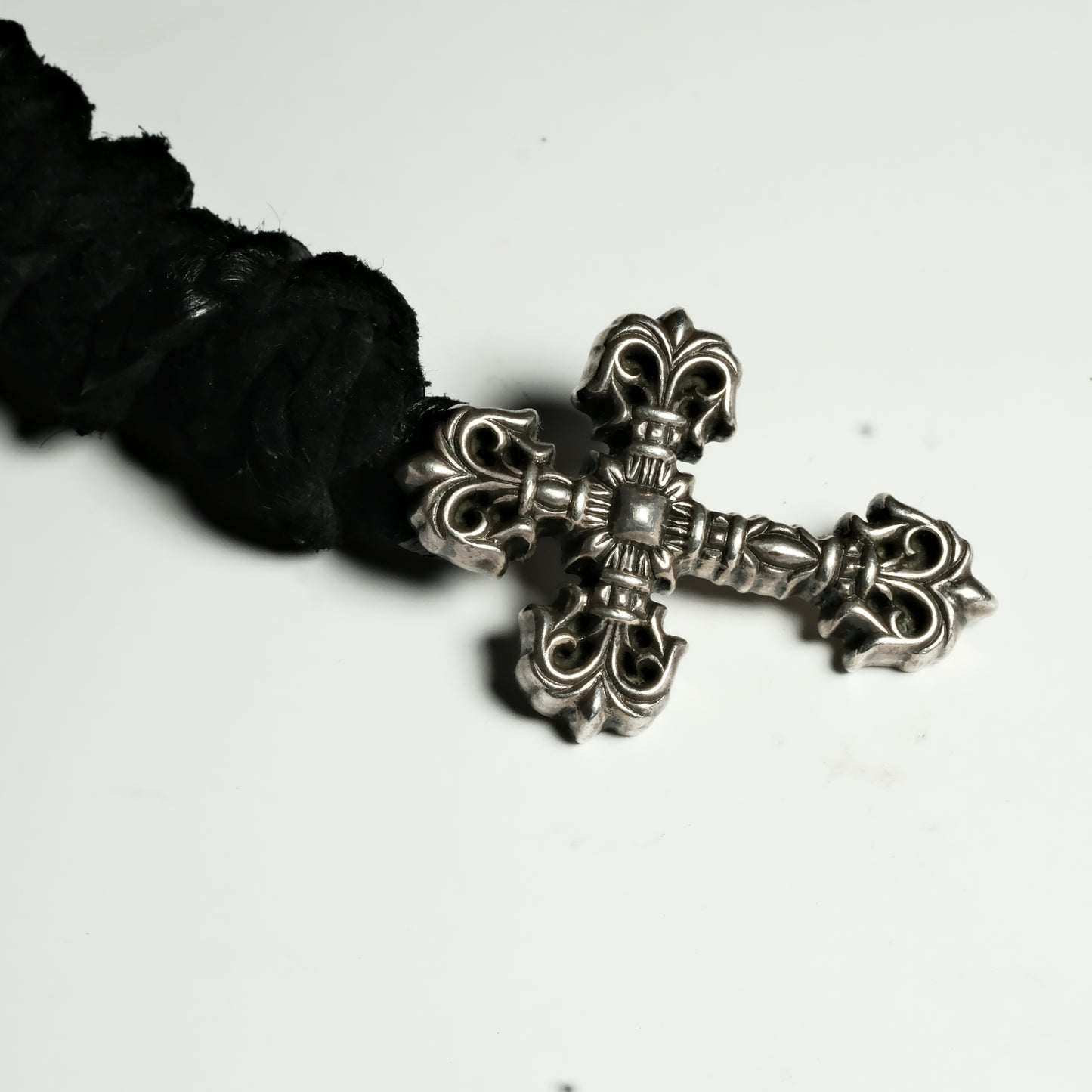 Chrome Hearts FILIGREE W LEATHER BRAID ネックレス