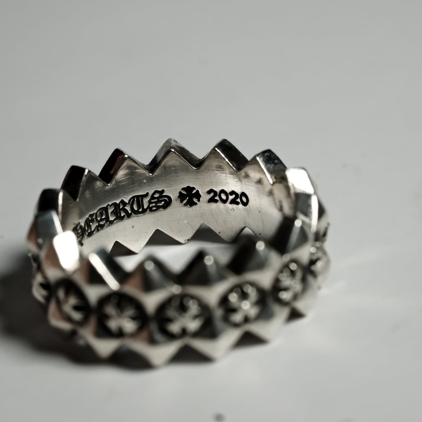 Chrome Hearts PYRAMID DOUBLE PLUS ring