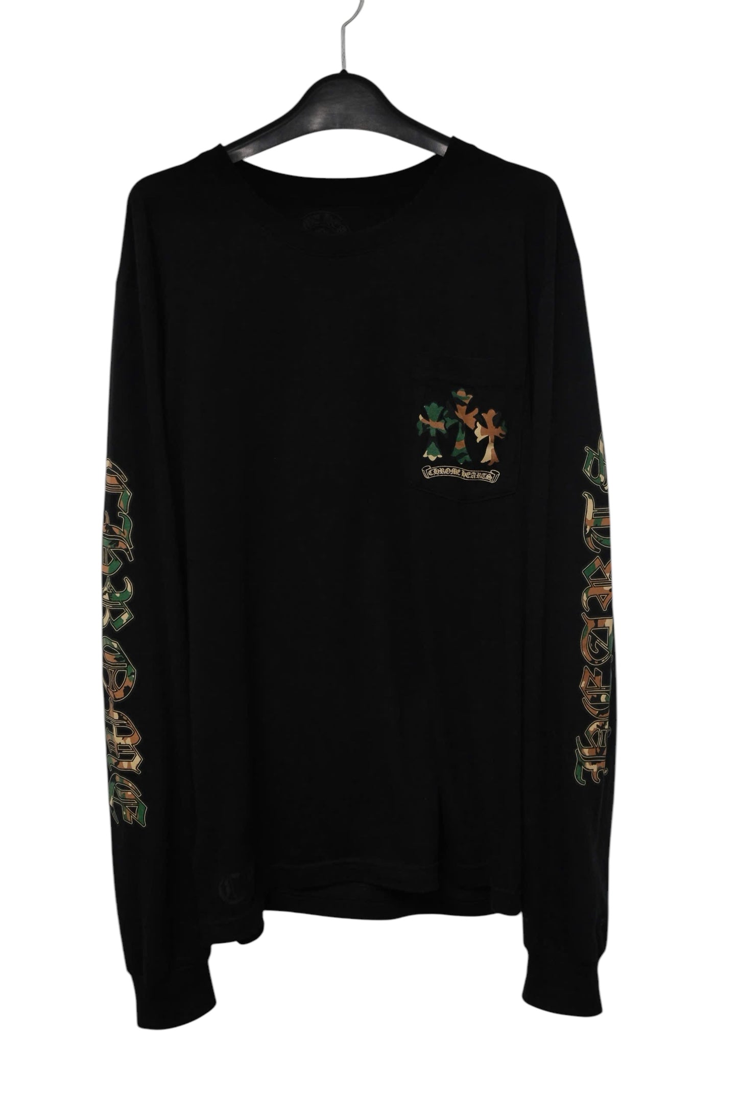 Chrome Hearts BLACK & CAMO TRIPLE CROSS LONG SLEEVE T-Shirt