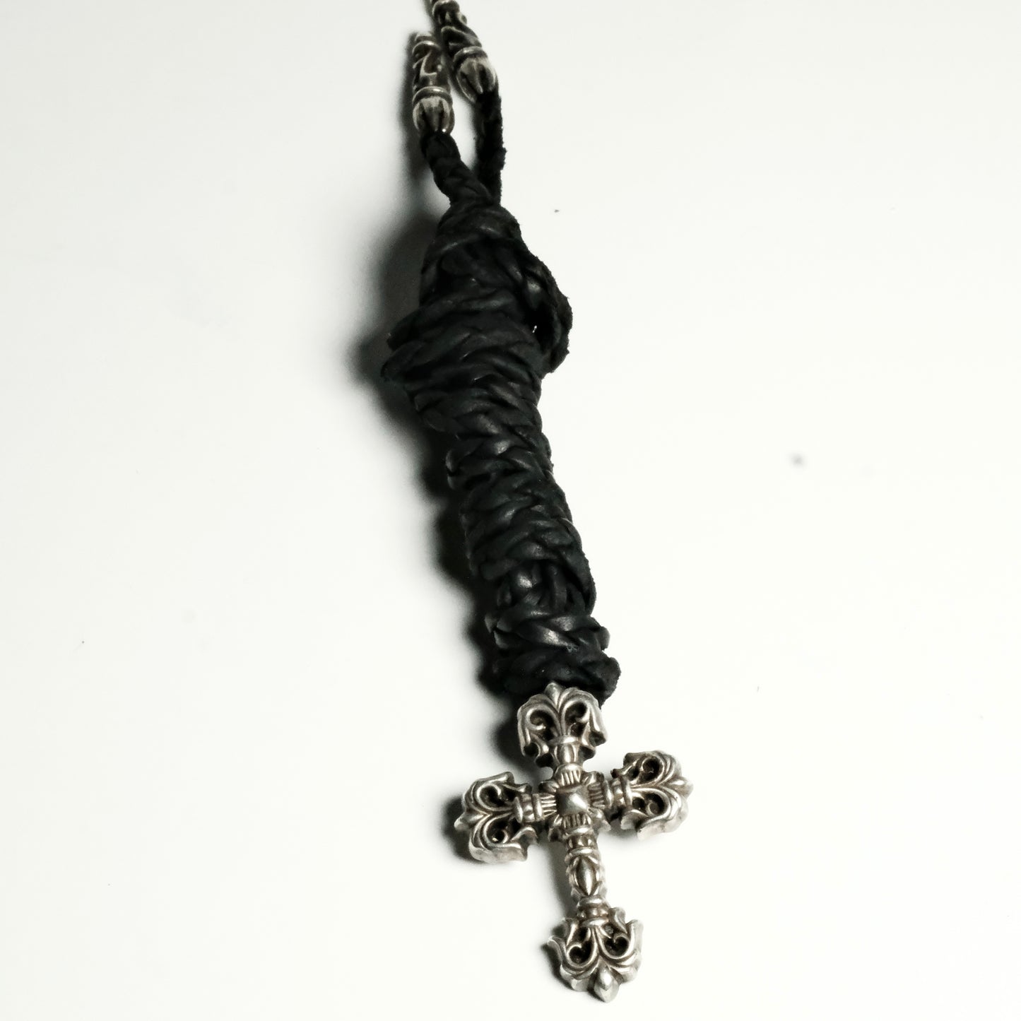 Chrome Hearts FILIGREE W LEATHER BRAID ネックレス