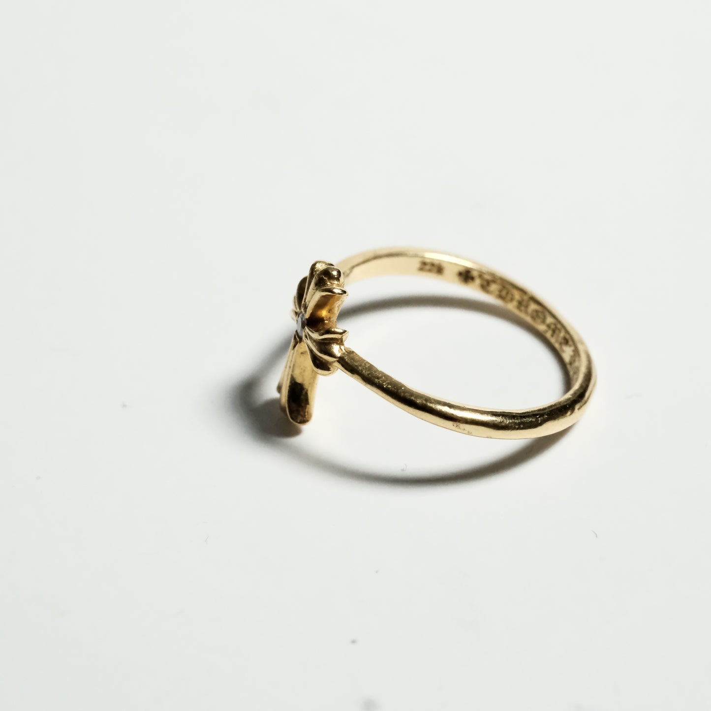 Chrome Hearts 22K BUBBLEGUM CH CROSS PAVE DIA/ 22K BUBBLGM CH CRS P/D ring