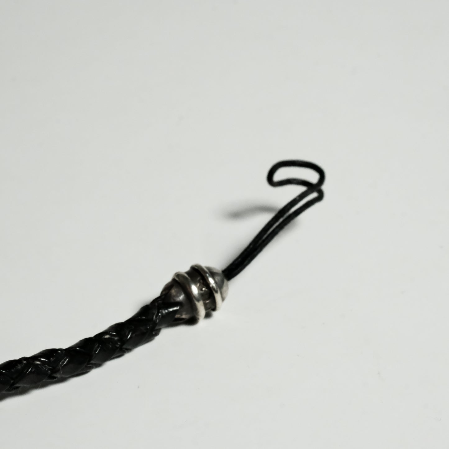 Chrom Hearts PHONE STRAP - TINY BRAID COR BLK L THR - DAGGER NO.5