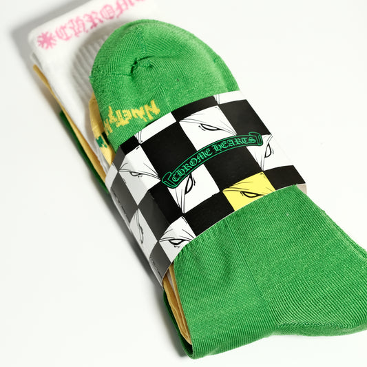 Chrome Hearts 3PK MATTY BOY FLAME SOCKS