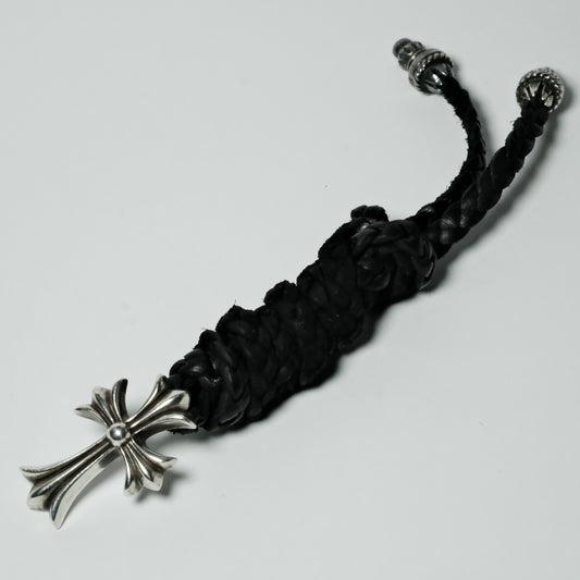 Chrome Hearts CROSS W LEATHER BRAID pendant
