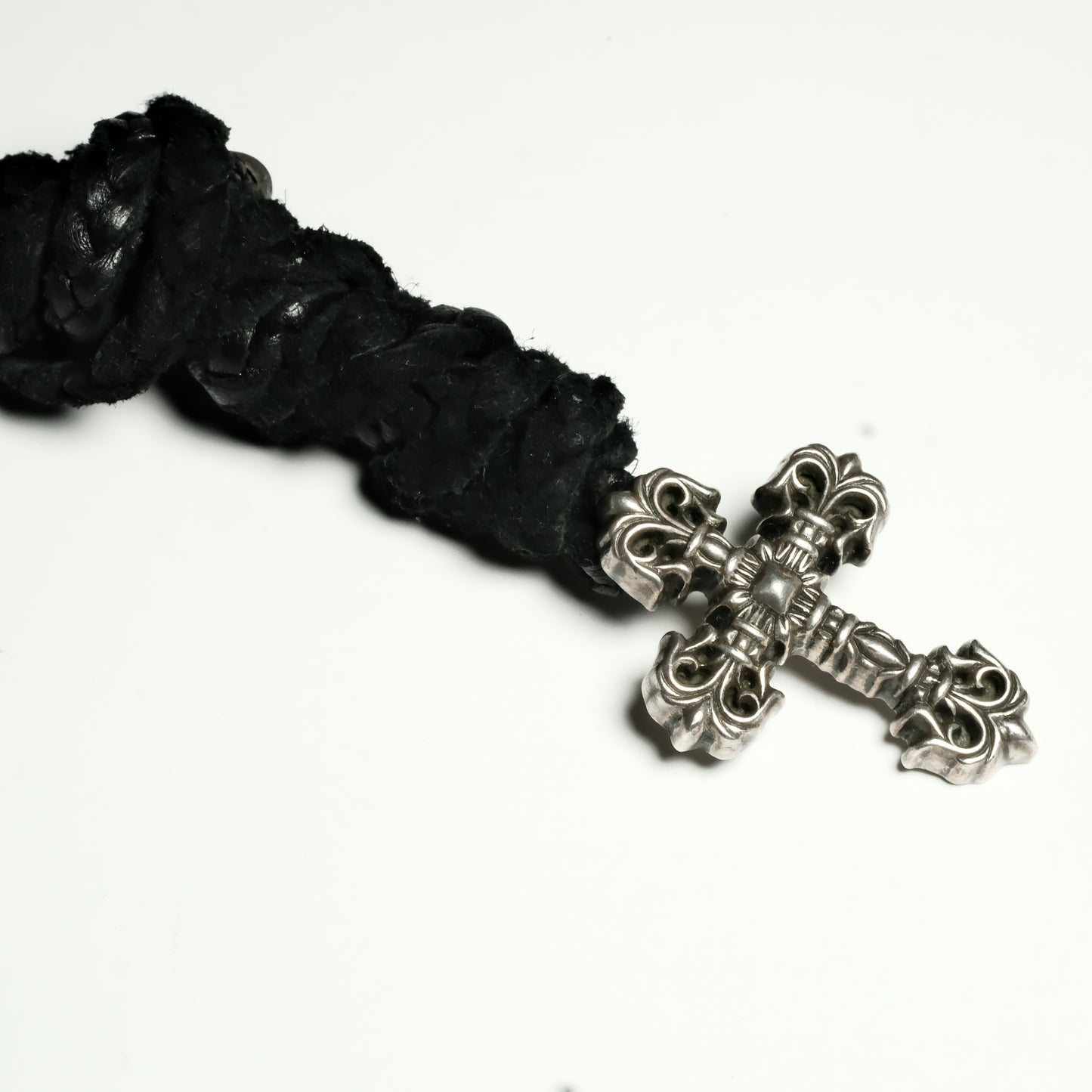 Chrome Hearts FILIGREE W LEATHER BRAID ネックレス