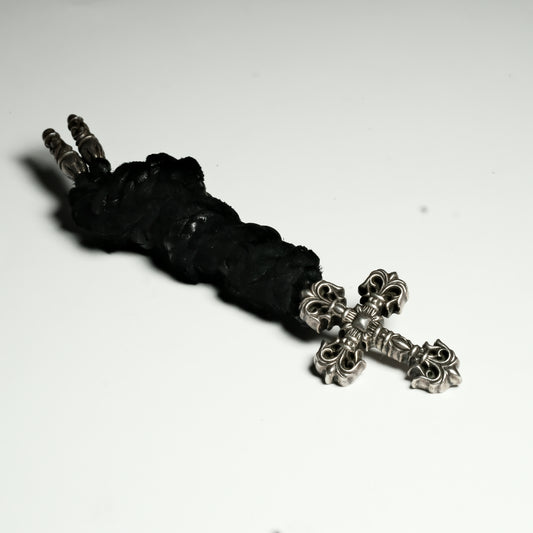 Chrome Hearts FILIGREE W LEATHER BRAID ネックレス