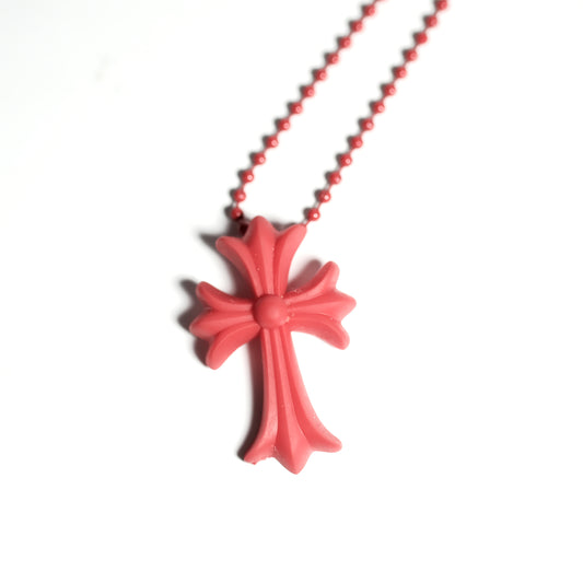 Chrome Hearts 20th anniv. RUBBER CH CROSS SML necklace