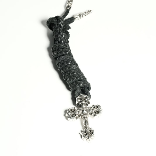 Chrome Hearts FILIGREE W LEATHER BRAID ネックレス