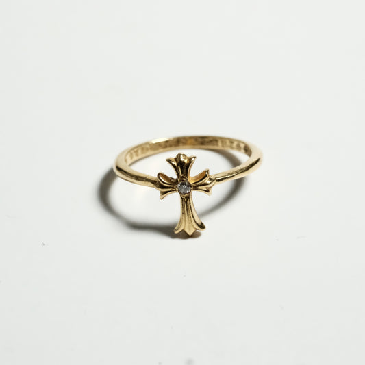 Chrome Hearts 22K BUBBLEGUM CH CROSS PAVE DIA/ 22K BUBBLGM CH CRS P/D ring