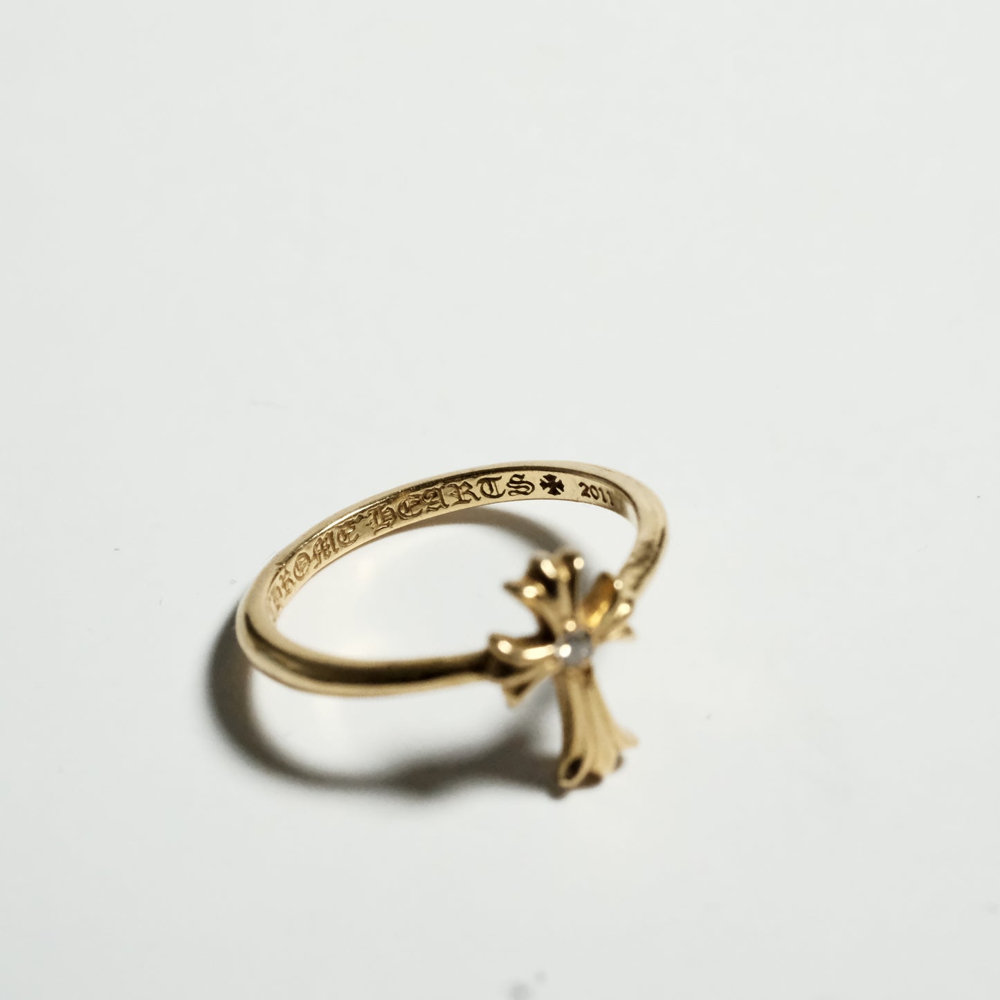 Chrome Hearts 22K BUBBLEGUM CH CROSS PAVE DIA/ 22K BUBBLGM CH CRS P/D ring