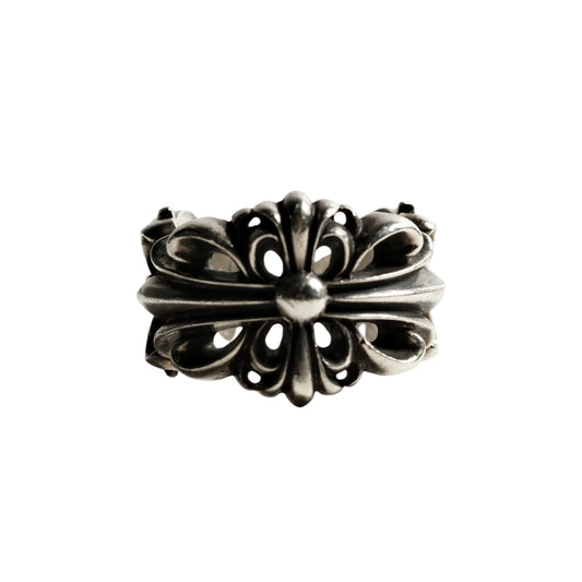 Chrome Hearts DOUBLE FLORAL CROSS/DBL FLRL CRS ring